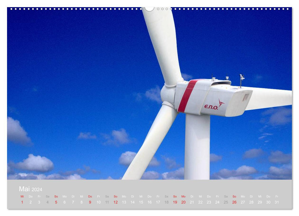 Wind turbines photographed from the air (CALVENDO Premium Wall Calendar 2024) 