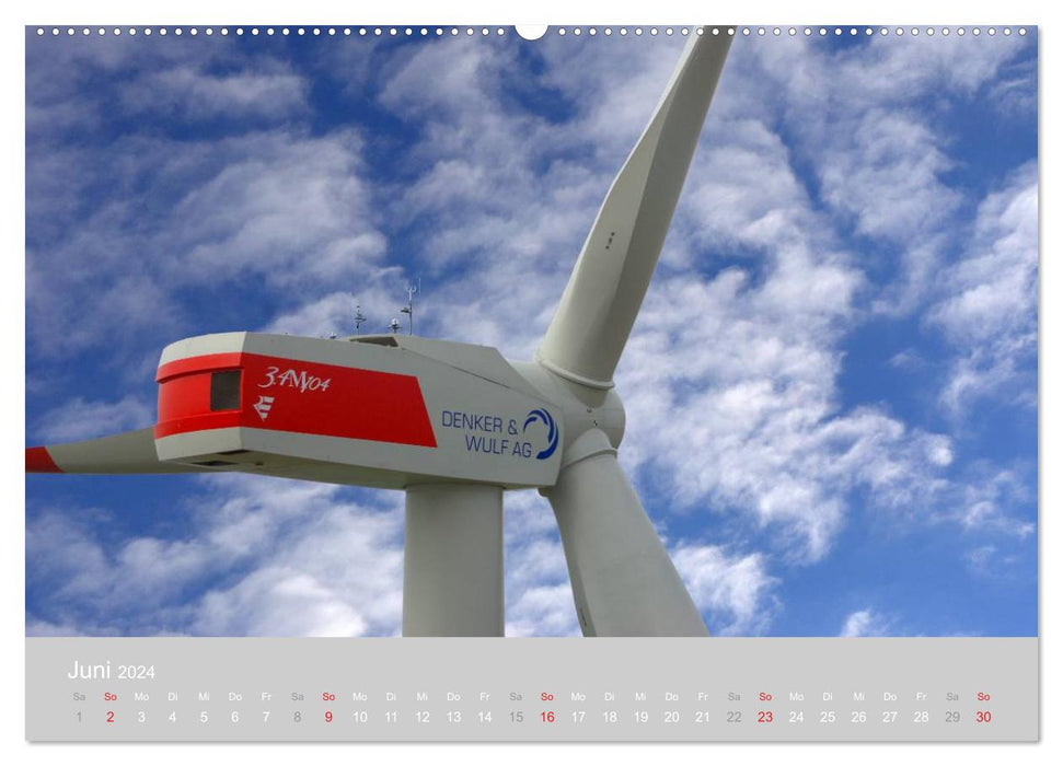 Windkraftanlagen aus der Luft fotografiert (CALVENDO Premium Wandkalender 2024)