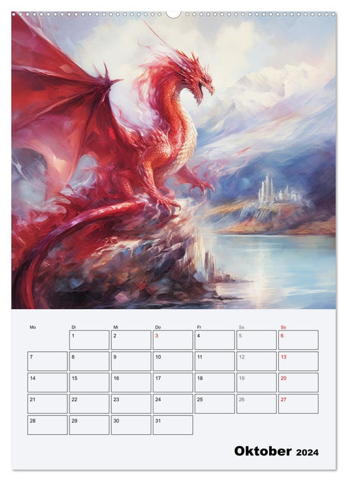 Dragonland. Dreaded mythical creatures in Gothic style (CALVENDO wall calendar 2024) 