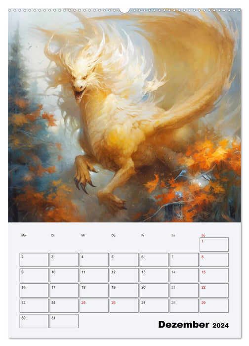 Dragonland. Dreaded mythical creatures in Gothic style (CALVENDO wall calendar 2024) 