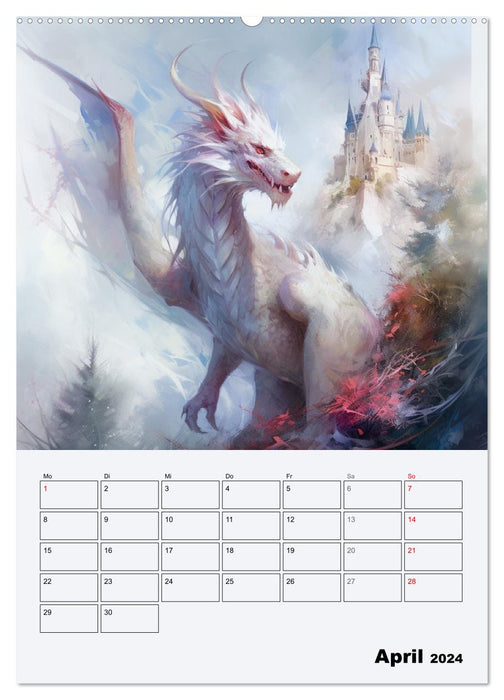 Dragonland. Dreaded mythical creatures in Gothic style (CALVENDO wall calendar 2024) 