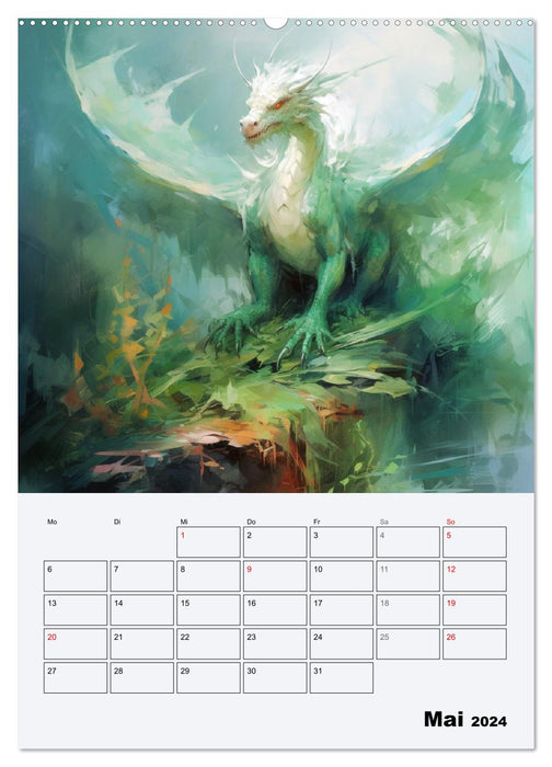 Dragonland. Dreaded mythical creatures in Gothic style (CALVENDO wall calendar 2024) 