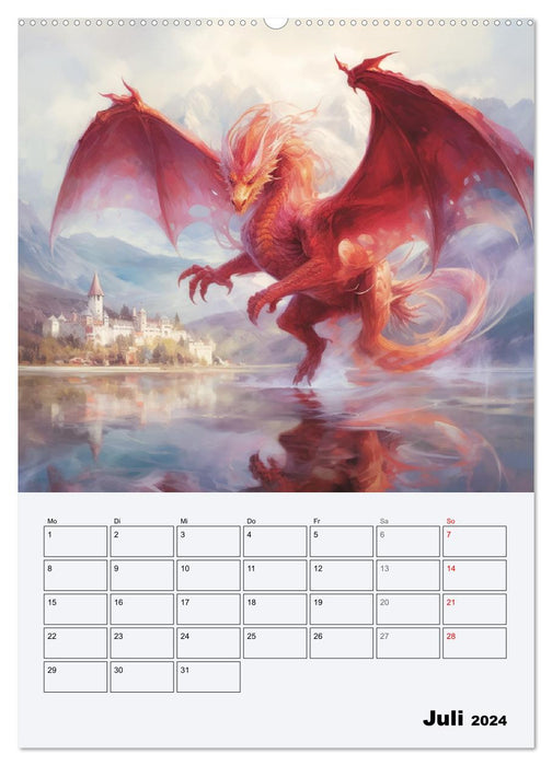 Dragonland. Dreaded mythical creatures in Gothic style (CALVENDO wall calendar 2024) 