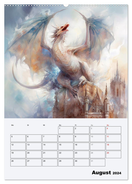 Dragonland. Dreaded mythical creatures in Gothic style (CALVENDO wall calendar 2024) 