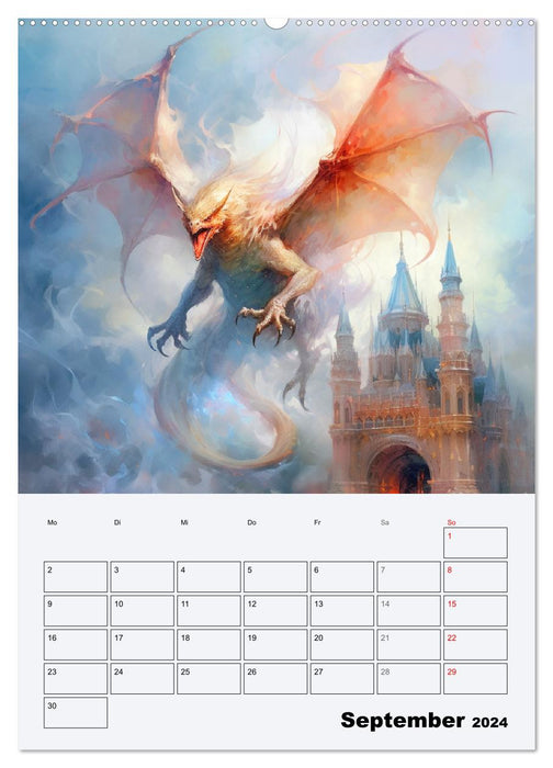 Dragonland. Dreaded mythical creatures in Gothic style (CALVENDO wall calendar 2024) 