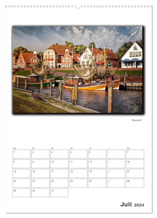 East Frisia - the enchanting old ports / Planner (CALVENDO Premium Wall Calendar 2024) 
