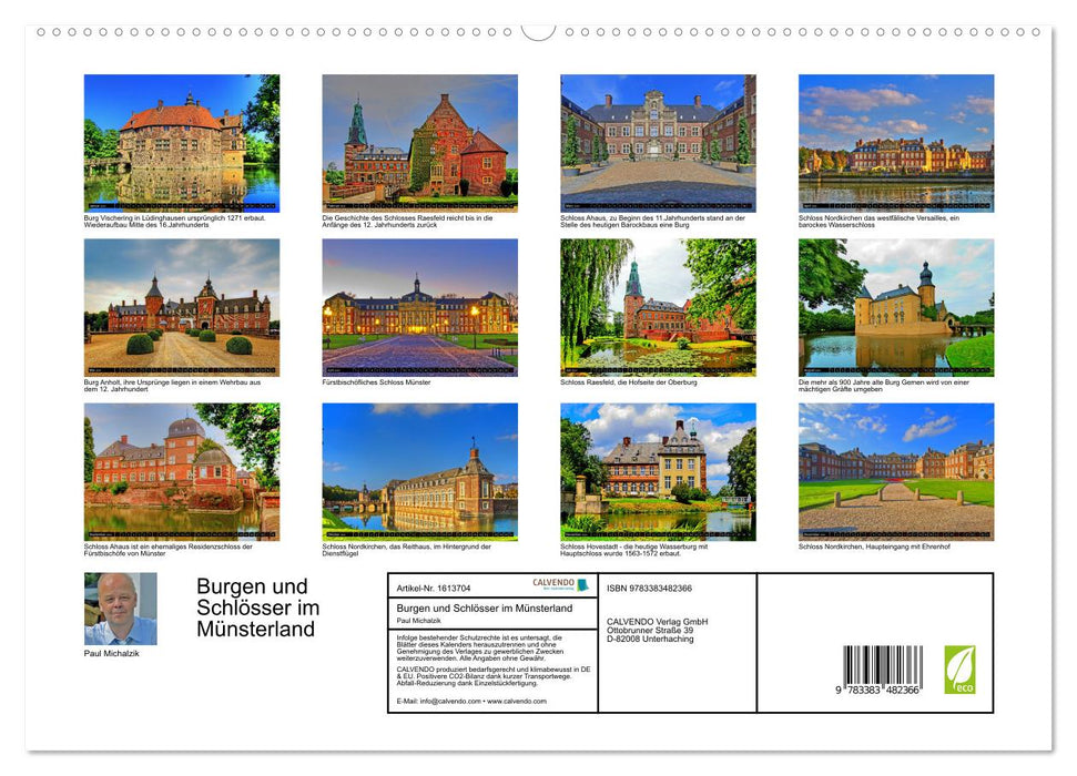 Burgen und Schlösser im Münsterland (CALVENDO Premium Wandkalender 2024)