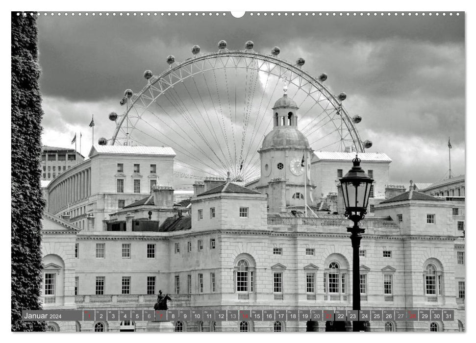 London in black and white (CALVENDO Premium Wall Calendar 2024) 