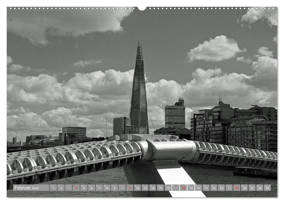 London in Schwarz-Weiß (CALVENDO Premium Wandkalender 2024)