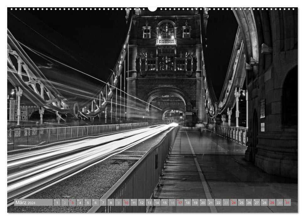 London in black and white (CALVENDO Premium Wall Calendar 2024) 