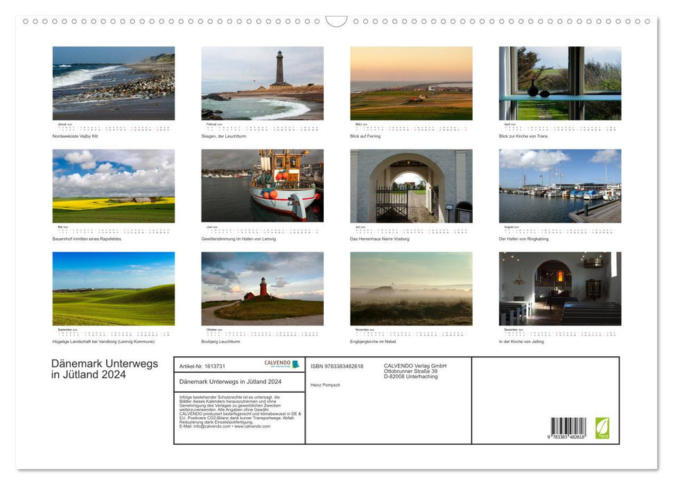 Denmark – Out and about in Jutland 2024 (CALVENDO wall calendar 2024) 