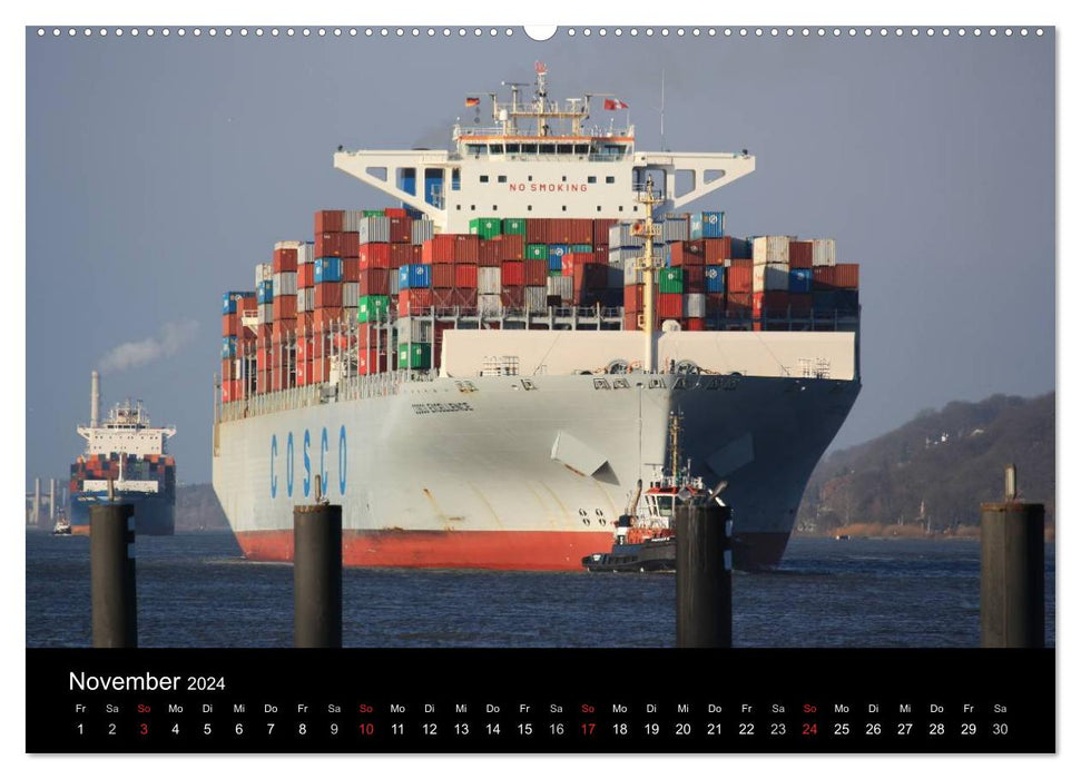 Ships on the Elbe (CALVENDO wall calendar 2024) 