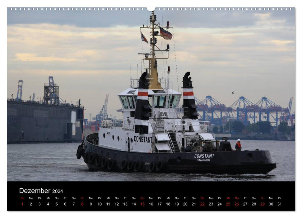 Schiffe auf der Elbe (CALVENDO Wandkalender 2024)