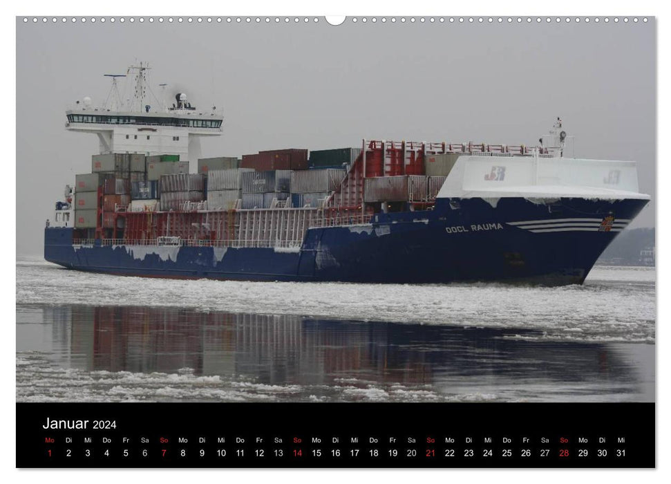 Ships on the Elbe (CALVENDO wall calendar 2024) 