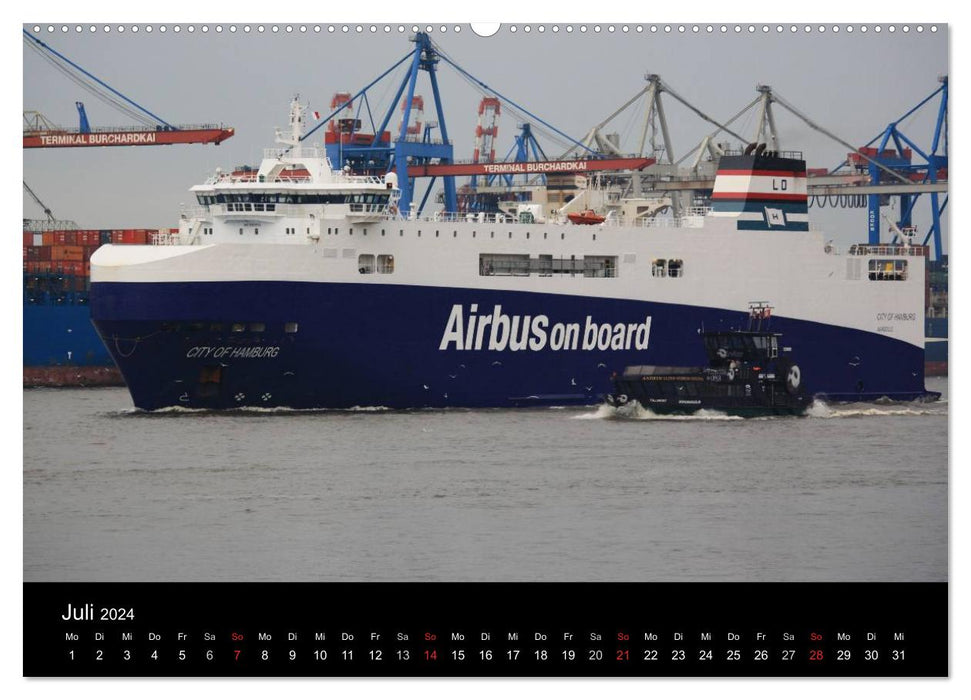 Ships on the Elbe (CALVENDO wall calendar 2024) 