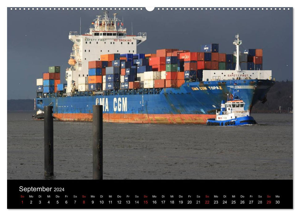 Ships on the Elbe (CALVENDO wall calendar 2024) 