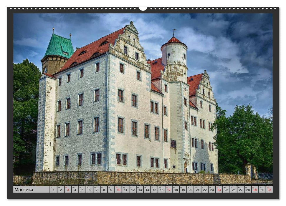 Burgen und Schlösser um Dresden (CALVENDO Wandkalender 2024)