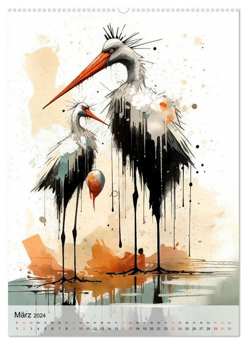 Unique - this stork (CALVENDO wall calendar 2024) 