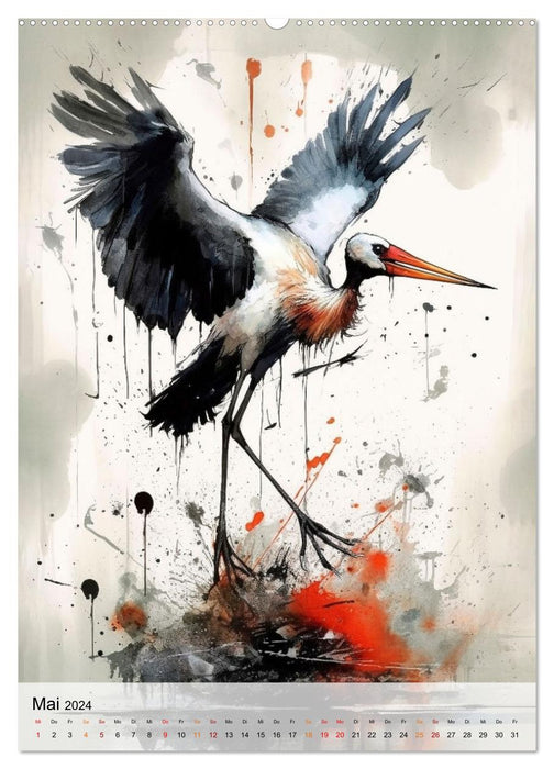 Unique - this stork (CALVENDO wall calendar 2024) 
