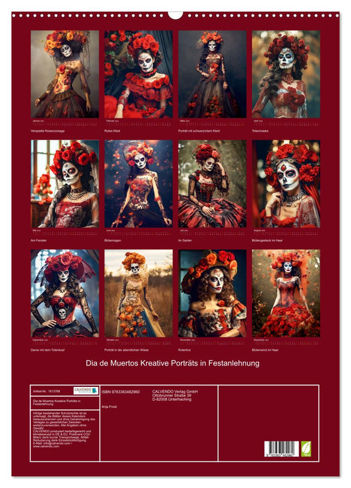 Dia de Muertos Portraits créatifs inspirés du festival (calendrier mural CALVENDO 2024) 