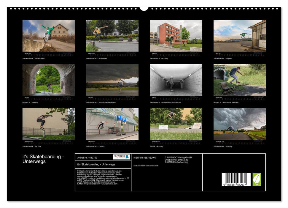 it's Skateboarding - On the Road (CALVENDO Premium Wall Calendar 2024) 