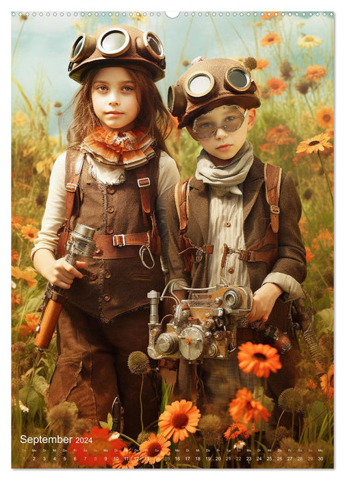 Steampunk children's world (CALVENDO wall calendar 2024) 