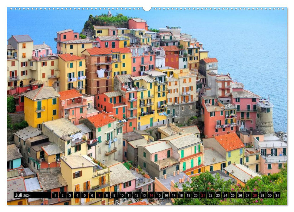 Cinque Terre - Villages pittoresques et de rêve sur la côte ligure (Calendrier mural CALVENDO Premium 2024) 