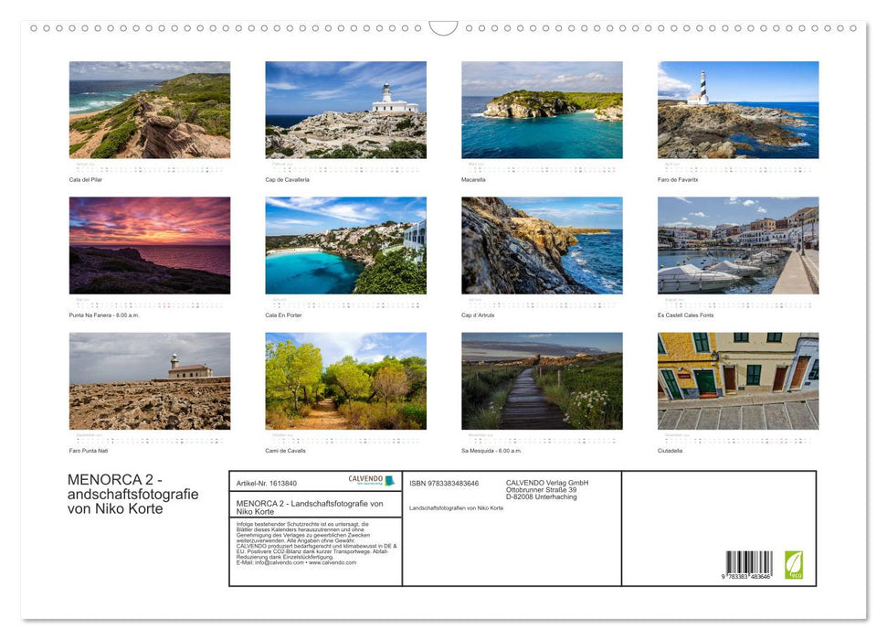 MENORCA 2 - Landschaftsfotografien von Niko Korte (CALVENDO Wandkalender 2024)