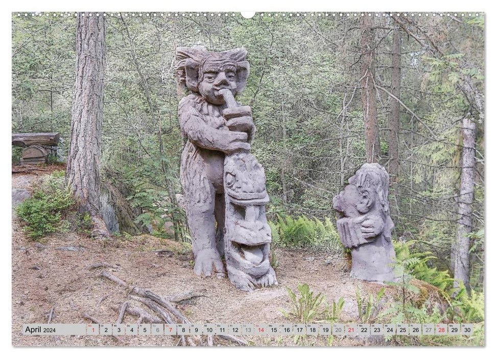 Les Trolls de Gamleby – Suède – Sculptures de Jan Pol (Calvendo Premium Wall Calendar 2024) 