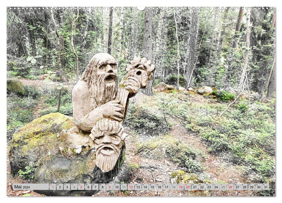 Die Trolle von Gamleby - Schweden - Skulpturen von Jan Pol (CALVENDO Premium Wandkalender 2024)