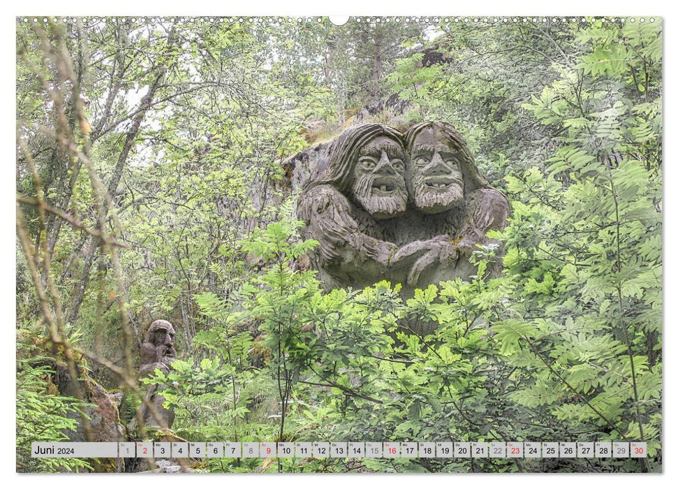 The Trolls of Gamleby - Sweden - Sculptures by Jan Pol (CALVENDO Premium Wall Calendar 2024) 
