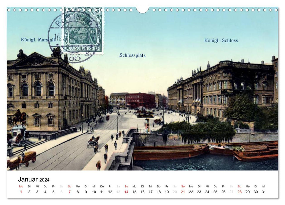 Salutations colorées du vieux Berlin - Les plus belles cartes postales de l'époque impériale (Calendrier mural CALVENDO 2024) 