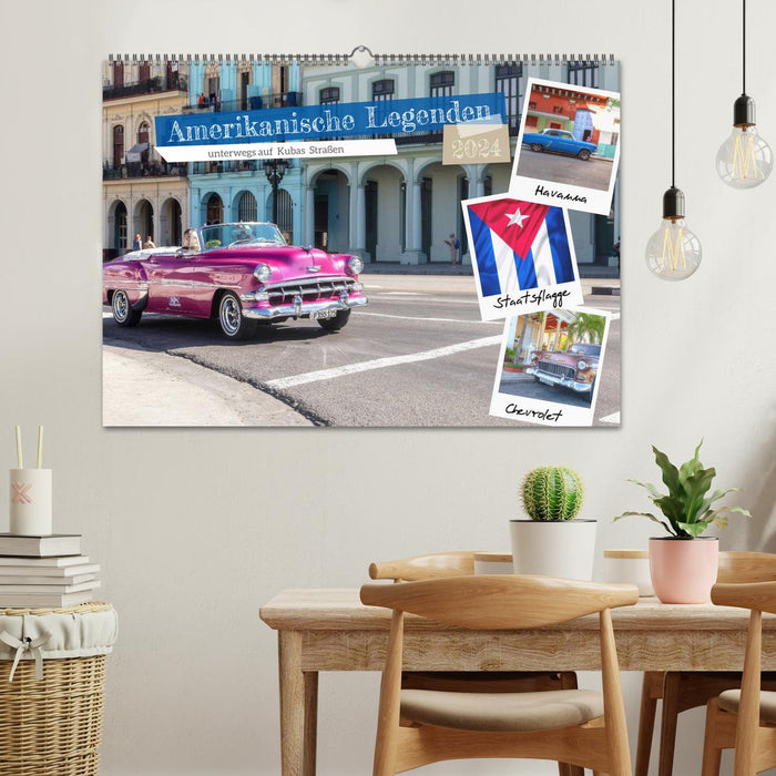 Amerikanische Legenden, unterwegs auf Kubas Straßen (CALVENDO Wandkalender 2024)