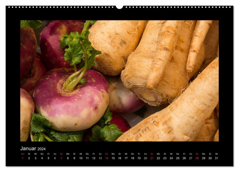 edible – colorful fruits and vegetables (CALVENDO Premium Wall Calendar 2024) 