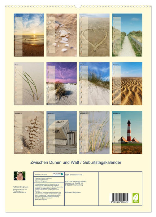 Between dunes and mudflats / birthday calendar (CALVENDO Premium Wall Calendar 2024) 