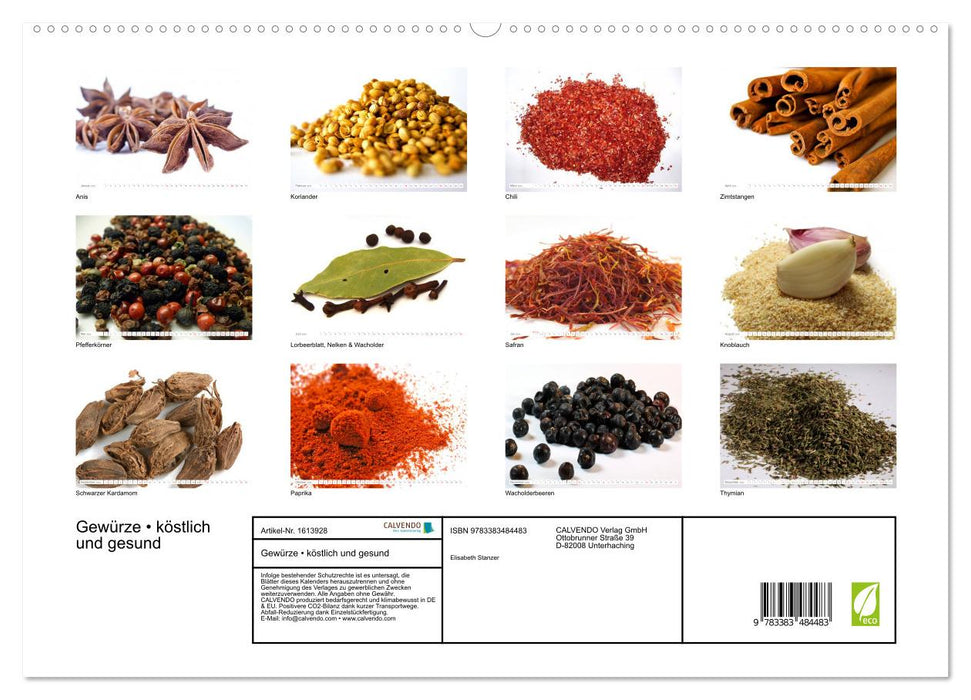 Spices • delicious and healthy (CALVENDO Premium Wall Calendar 2024) 