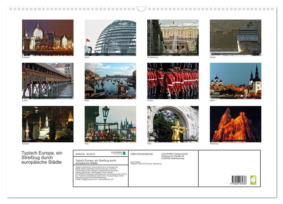 Typically Europe, a foray through European cities (CALVENDO wall calendar 2024) 