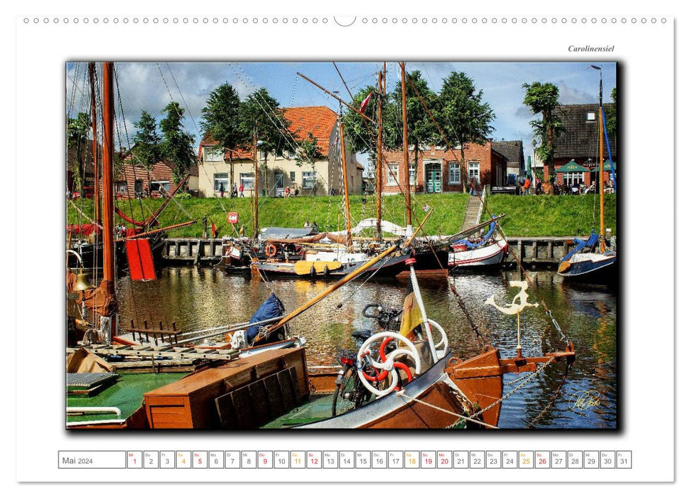 Ostfriesland - die bezaubernden alten Häfen (CALVENDO Premium Wandkalender 2024)