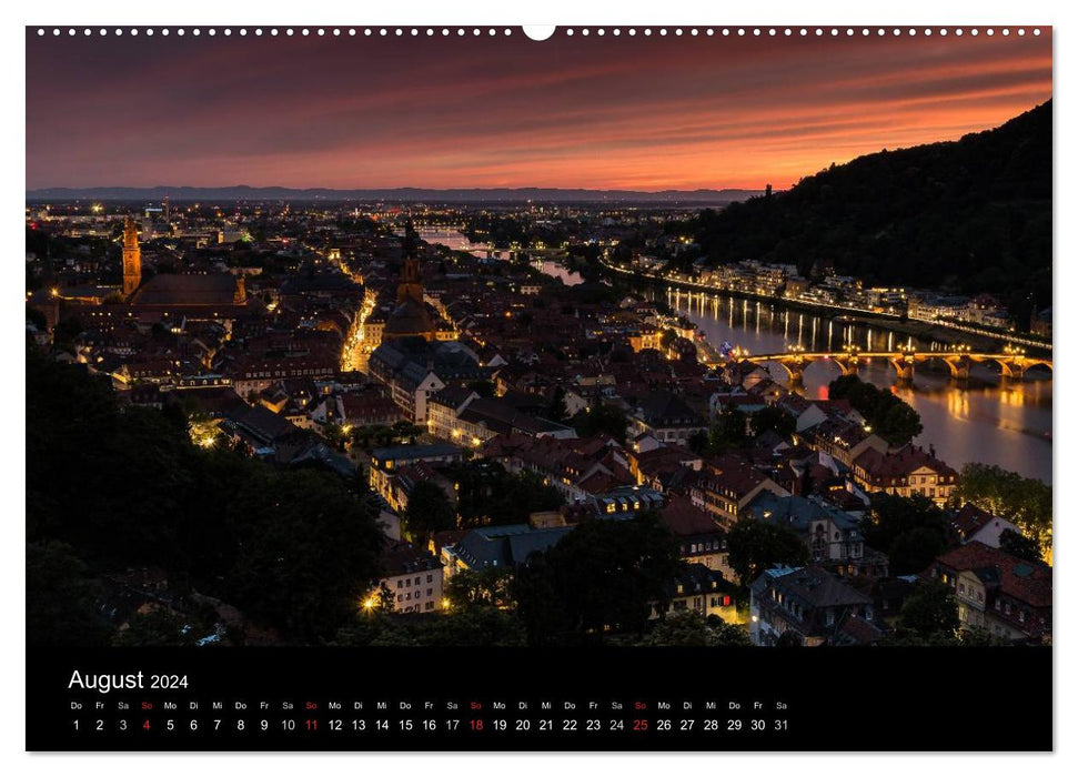 Vues de la ville d'Heidelberg (calendrier mural CALVENDO 2024) 