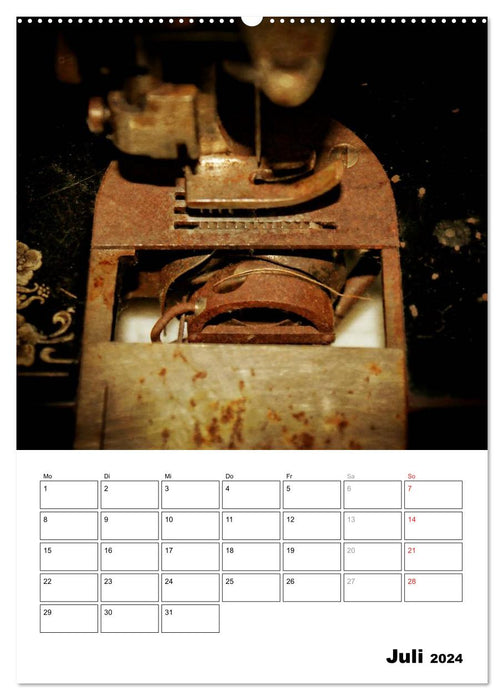 Stich für Stich-Ansichten einer alten Nähmaschine (CALVENDO Premium Wandkalender 2024)