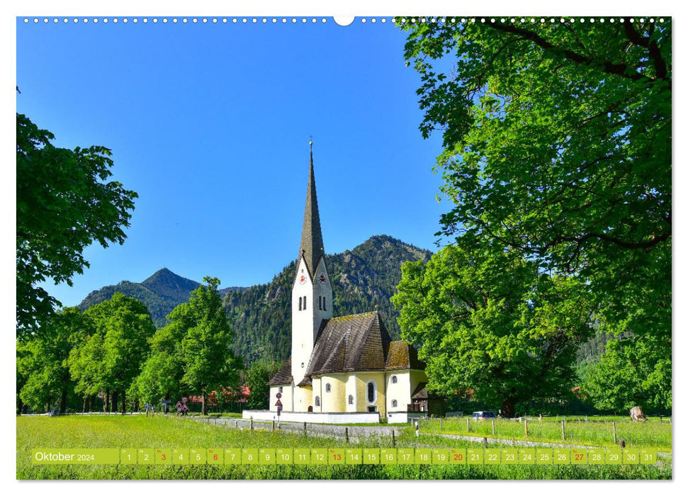 Églises et chapelles en Bavière (calendrier mural CALVENDO 2024) 