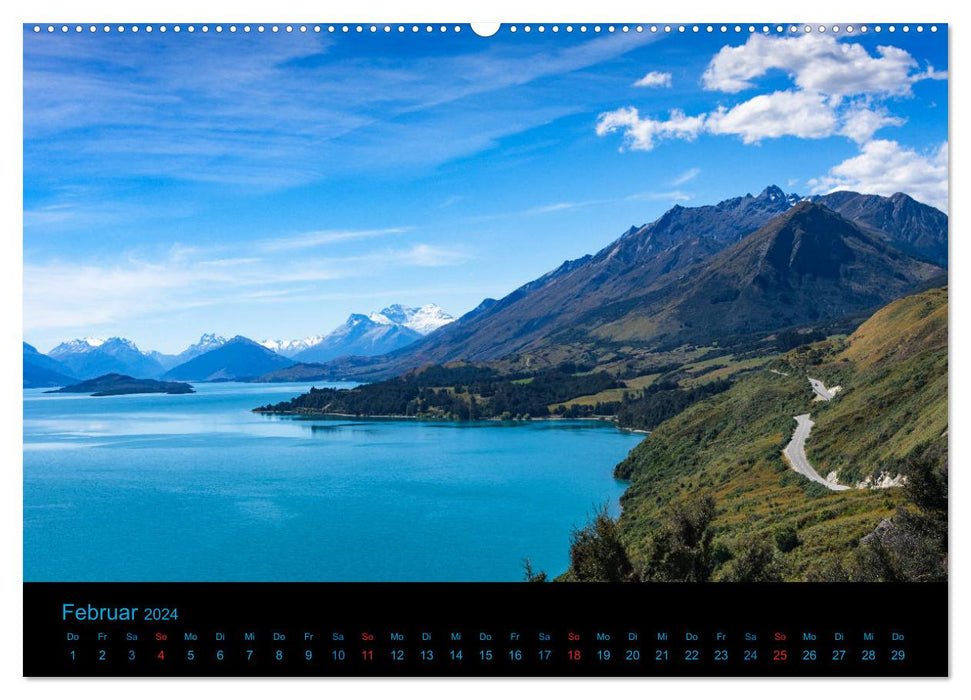 New Zealand 2024 - Pictures of a cycling trip (CALVENDO Premium Wall Calendar 2024) 