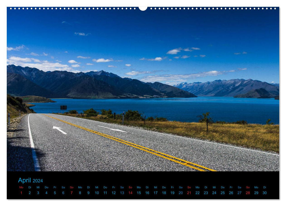 New Zealand 2024 - Pictures of a cycling trip (CALVENDO Premium Wall Calendar 2024) 