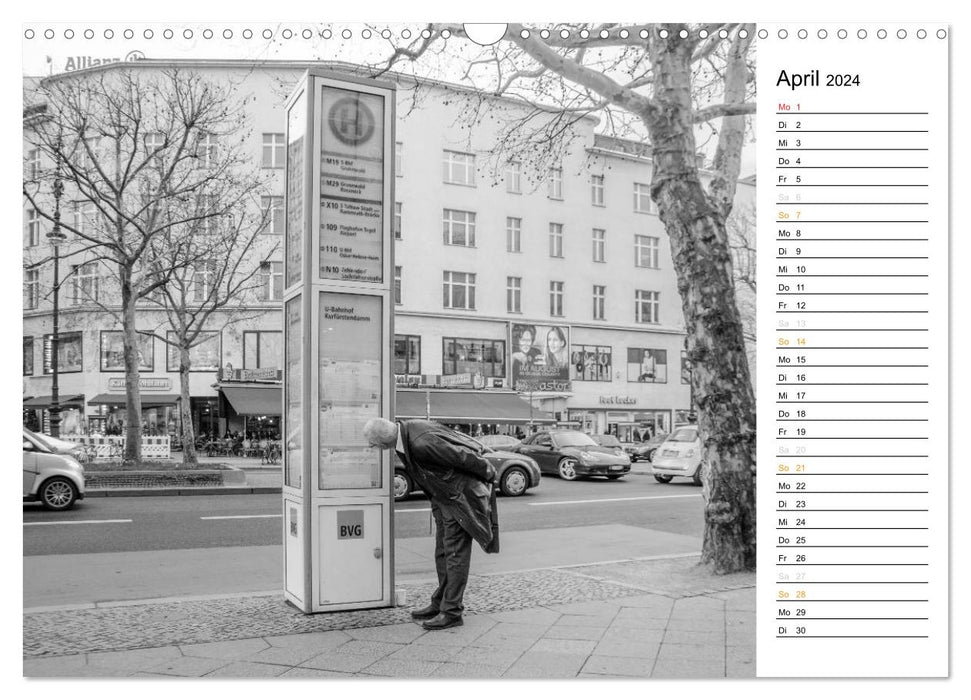 Berliner Straßenfotografie / Geburtstagskalender (CALVENDO Wandkalender 2024)