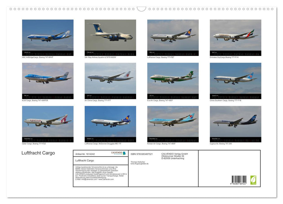 Air Freight Cargo (CALVENDO Wall Calendar 2024) 