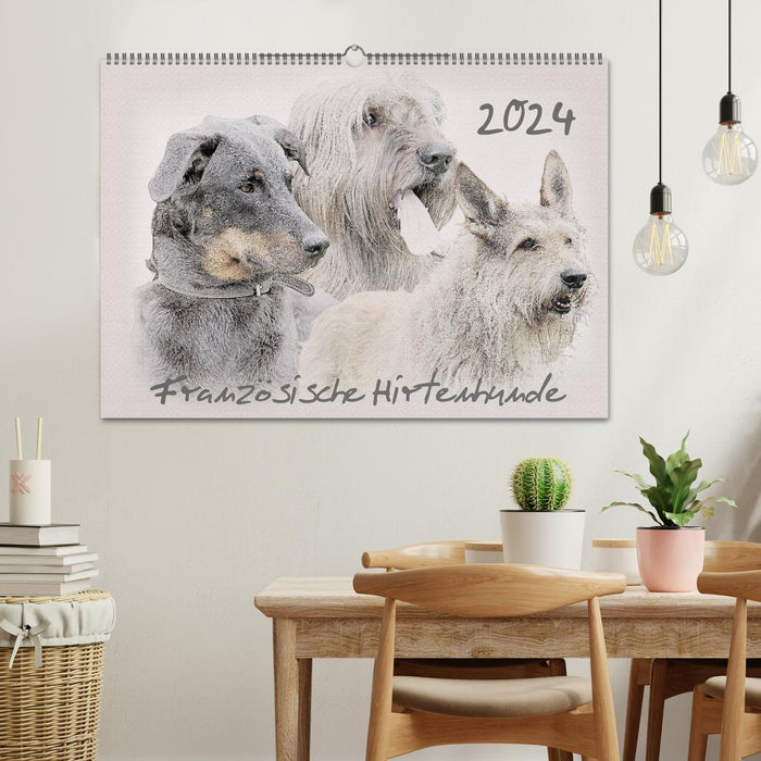 French Shepherd Dogs 2024 (CALVENDO Wall Calendar 2024) 