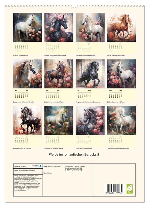 Horses in a romantic baroque style (CALVENDO Premium Wall Calendar 2024) 