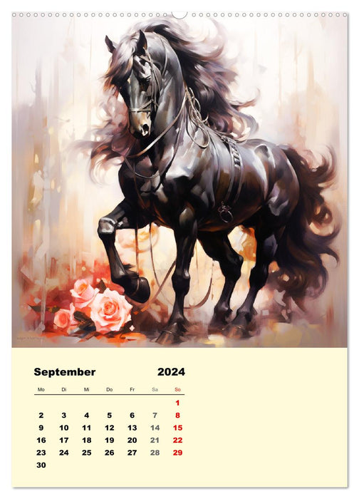 Horses in a romantic baroque style (CALVENDO Premium Wall Calendar 2024) 
