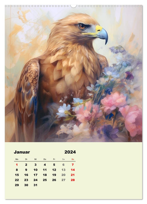 Krafttiere als spirituelle Begleiter (CALVENDO Premium Wandkalender 2024)