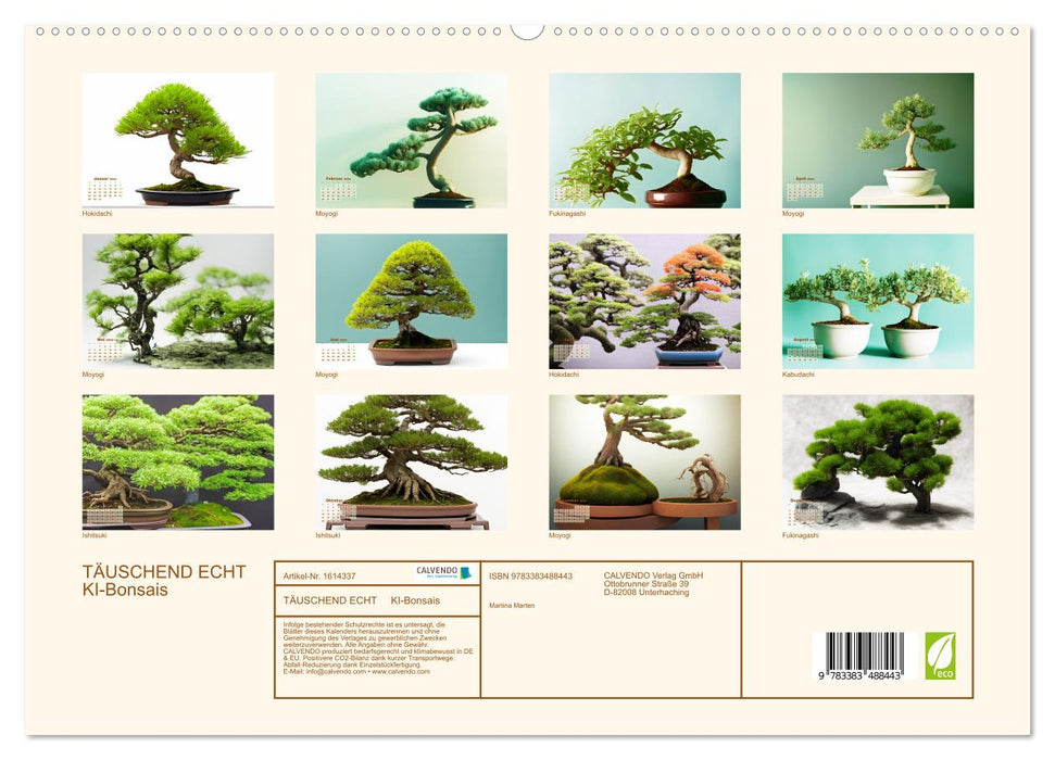 Deceptively real AI bonsai (CALVENDO Premium Wall Calendar 2024) 